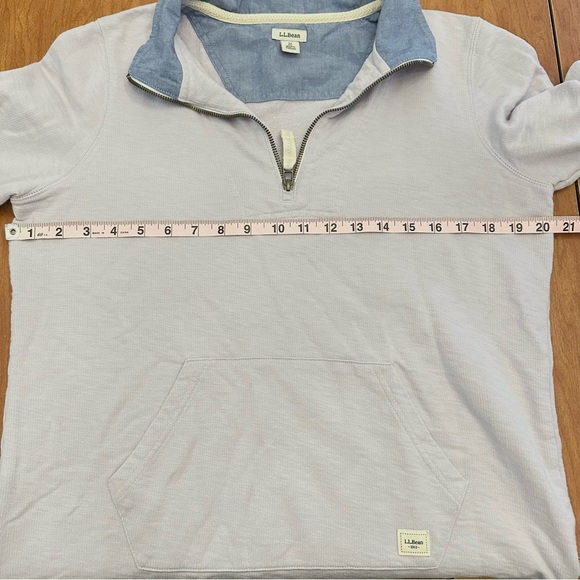 LL Bean Womens Quarter Zip Sweatshirt Size Medium Lavender Outdoors Cozy Rugby - Picture 4 of 8